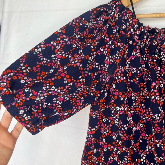 Michael Michael Kors Floral Print Off The Shoulder Top Short Sleeve Size M - Picture 3 of 12